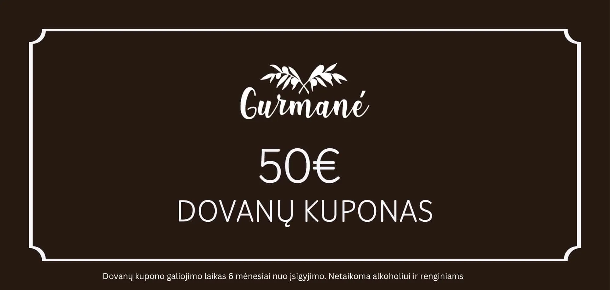 Dovanų kuponas 50 eurų